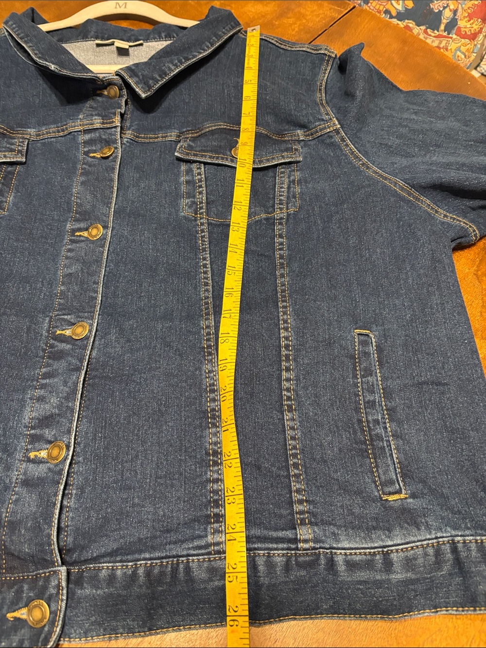 NWOT Woman Within Dark Blue Denim Jacket with Button Front 4X - Picture 10 of 14